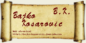 Bajko Košarović vizit kartica
